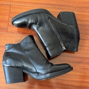 Born Black Leather Ankle Boots